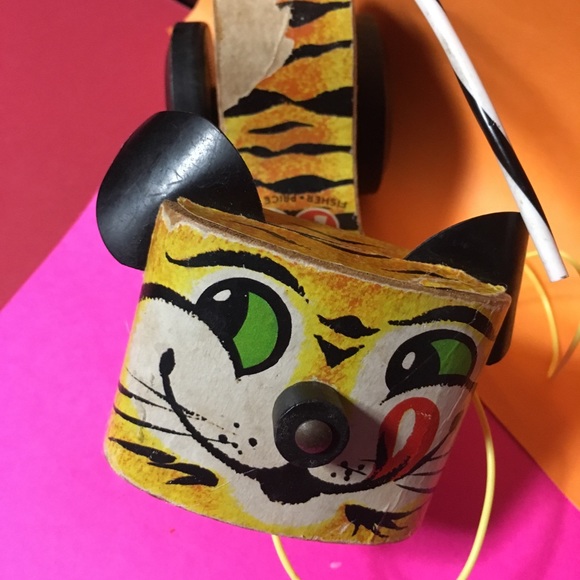 FISHER PRICE 60”s Tawny Tiger Pull Toy #654 - Picture 2 of 16